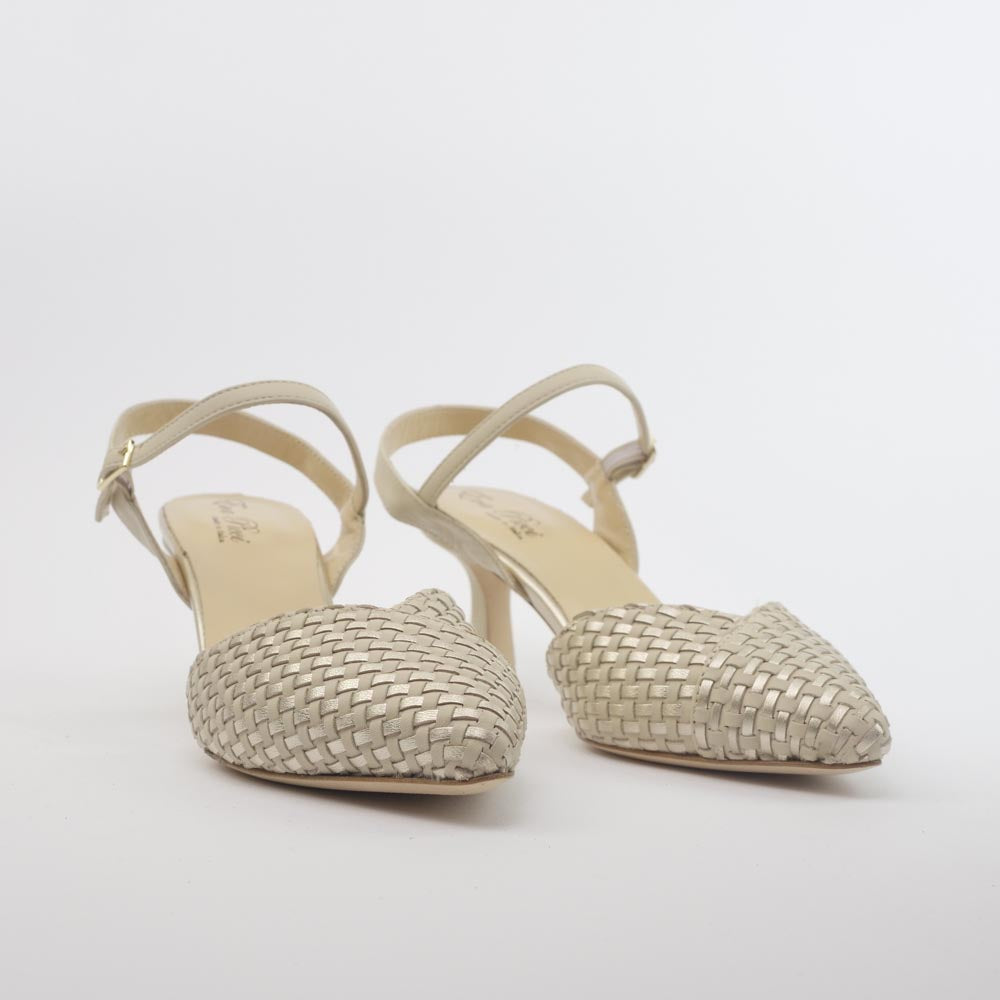 Eva Picci DE1540RT Slingback Cinturino Avorio Oro Intr.