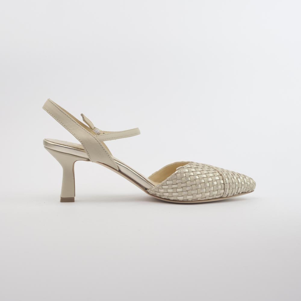 Eva Picci DE1540RT Slingback Cinturino Avorio Oro Intr.