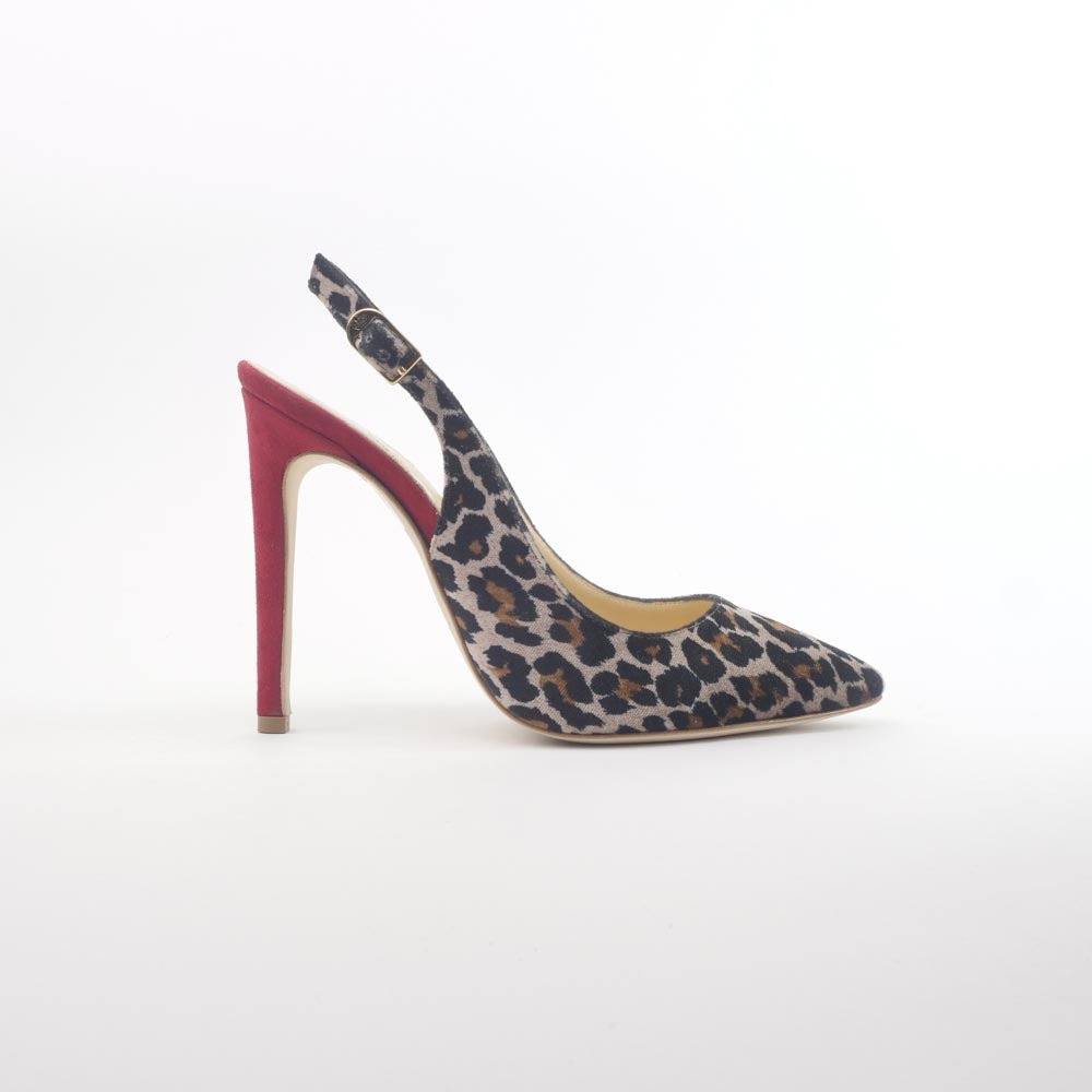 Eva Picci - Artigianato, Cinturino, Donna, Eva Picci, Slingback, Tacco - Eva Picci Ch 1086 Leo Rosso Slingback - Lupis SRL