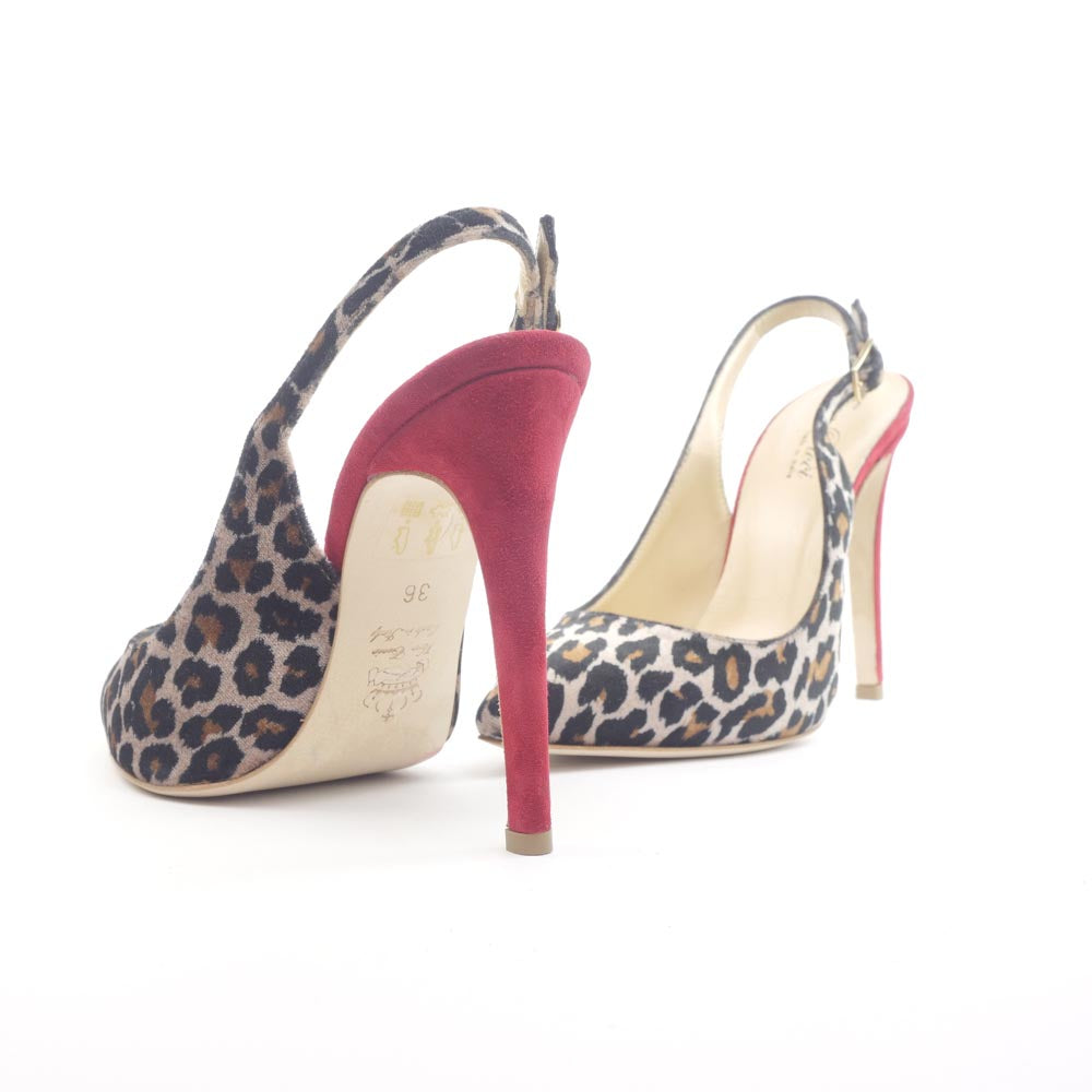 Eva Picci - Artigianato, Cinturino, Donna, Eva Picci, Slingback, Tacco - Eva Picci Ch 1086 Leo Rosso Slingback - Lupis SRL