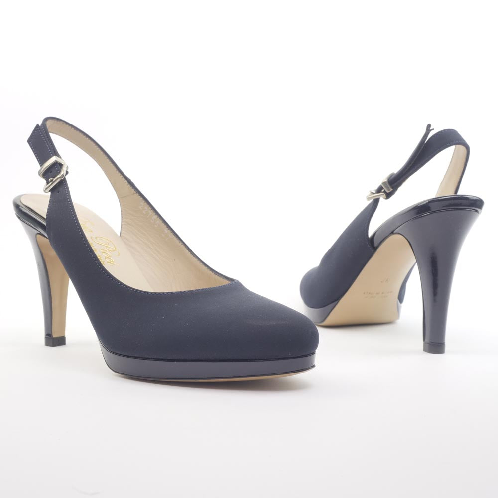 Eva Picci - Artigianato, Cinturino, Donna, Eva Picci, Slingback, Tacco - Eva Picci 22755 Decoltè Blu - Lupis SRL