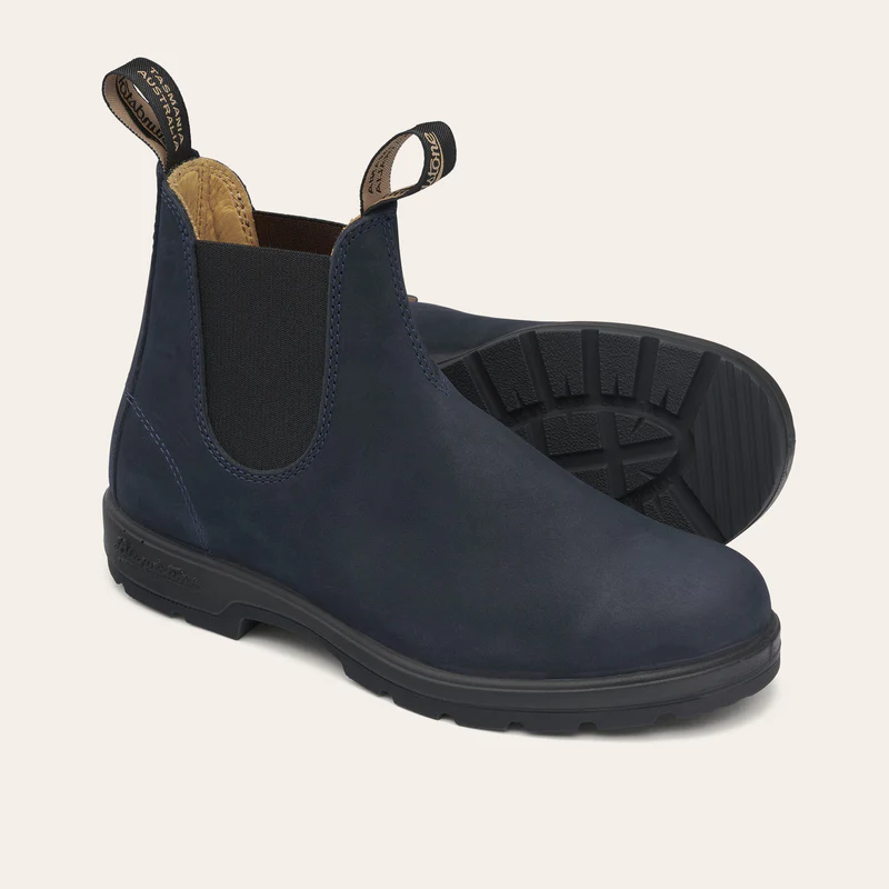 Blundstone 1940 Elastic Sided Boot Navy Nubuk