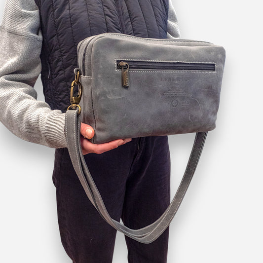 Leaf Bags Borsa Blu Pelle Invecchiato 3653