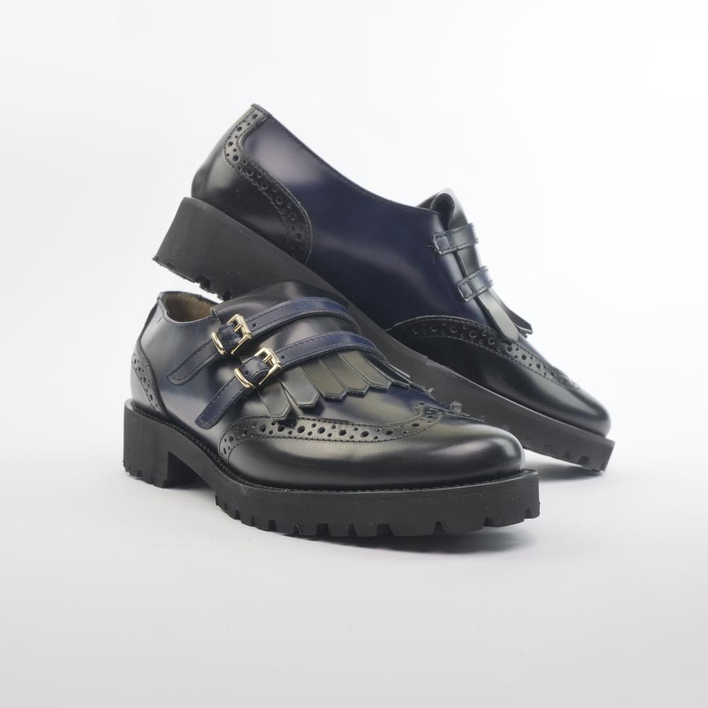 Eva Picci IN01 336 Spazz Blu Nero Mocassino Frange