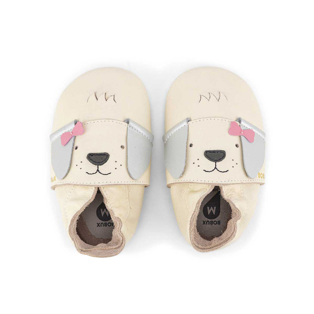  - ["Bobux","Infant","Kids","Pantofole","Scarpe","Soft Sole"] - Bobux SS Little Bow Pup Vanilla - Lupis SRL