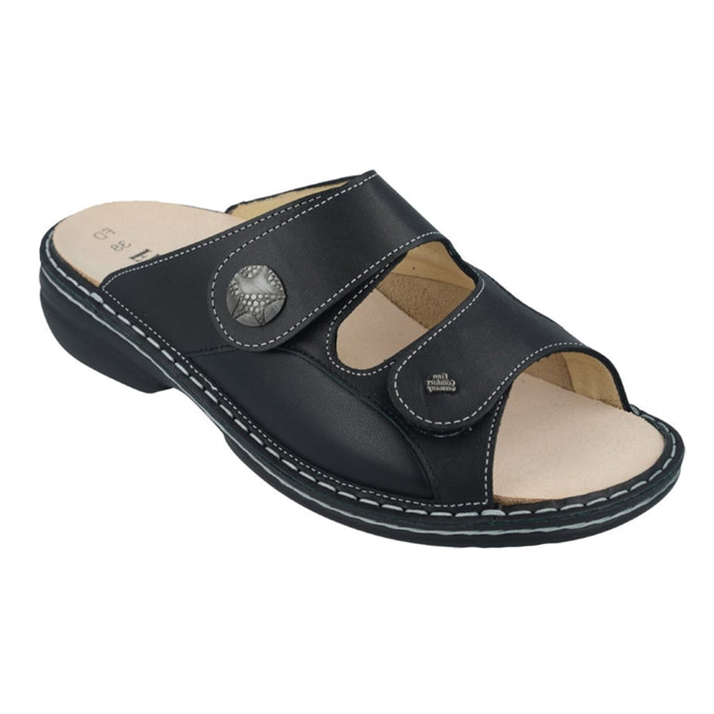 '- ["Ciabatte","Donna","Finn Comfort","Scarpe"] - Finn Comfort Sarezzo Schwarz Nappa Seda Stretch - Lupis SRL