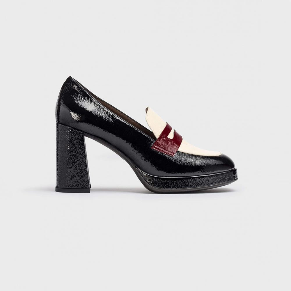 '- ["Donna","Mocassini","Scarpe","Wonders"] - Wonders H5925 Lack Negro Cream Vino - Lupis SRL