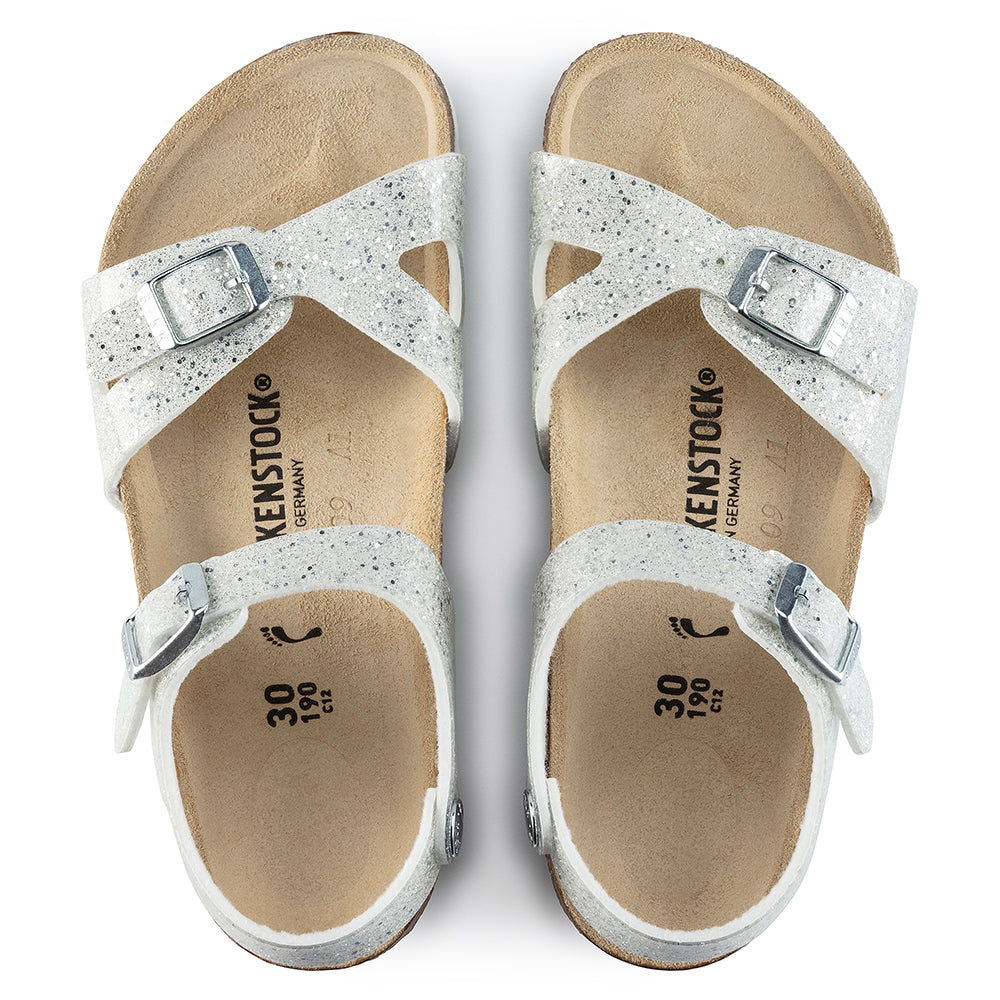 '- ["Birkenstock","Kids","Sandali","Scarpe"] - Birkenstock Rio Kids Cosmic Sparkle White - Lupis SRL