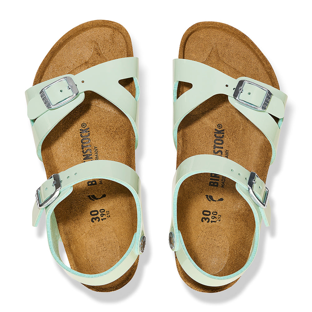  - ["Birkenstock","Kids","Sandali","Scarpe"] - Birkenstock Rio Kids Surf Green Birko Flor Patent - Lupis SRL