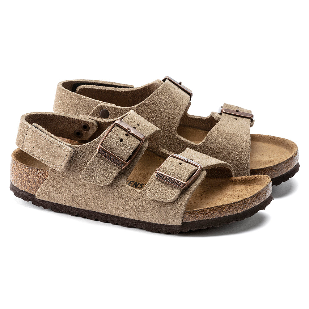  - ["Birkenstock","Ciabatte","Kids","Sandali","Scarpe"] - Birkenstock Milano Hl Kids Taupe Suede Leather - Lupis SRL