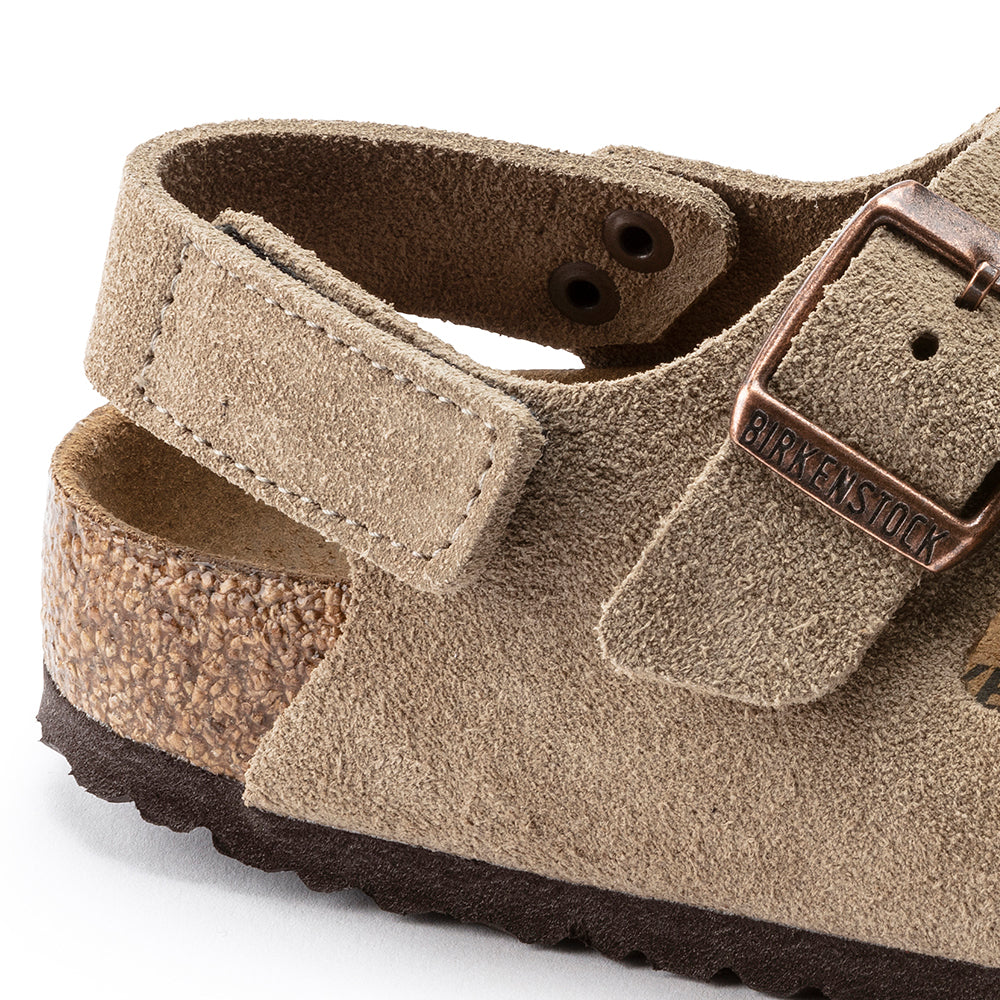  - ["Birkenstock","Ciabatte","Kids","Sandali","Scarpe"] - Birkenstock Milano Hl Kids Taupe Suede Leather - Lupis SRL