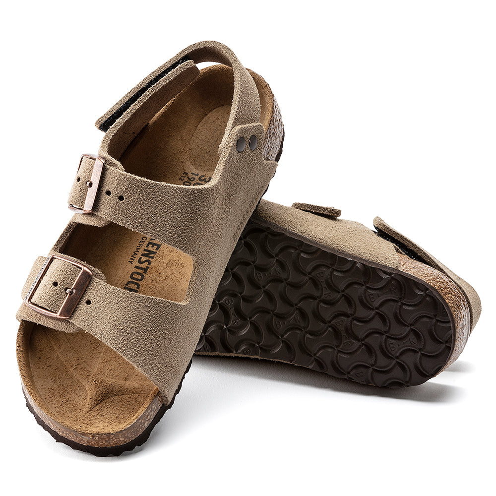  - ["Birkenstock","Ciabatte","Kids","Sandali","Scarpe"] - Birkenstock Milano Hl Kids Taupe Suede Leather - Lupis SRL