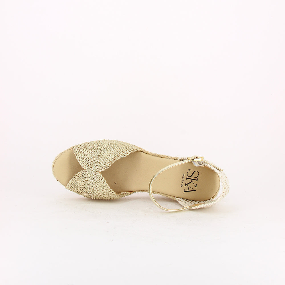  - ["Campesine","Donna","Sandali Eleganti","Scarpe","SKA"] - Ska Cordela Leon Yute H230 C5 Nat Platino - Lupis SRL