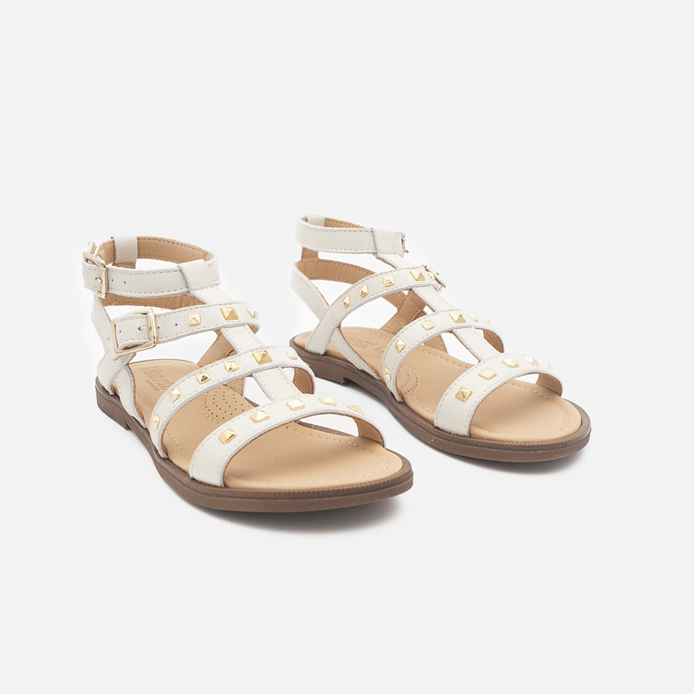 '- ["Artigianato","Dianetti","Kids","Sandali","Scarpe"] - Dianetti 9749 Bianco Borchie Sandalo - Lupis SRL