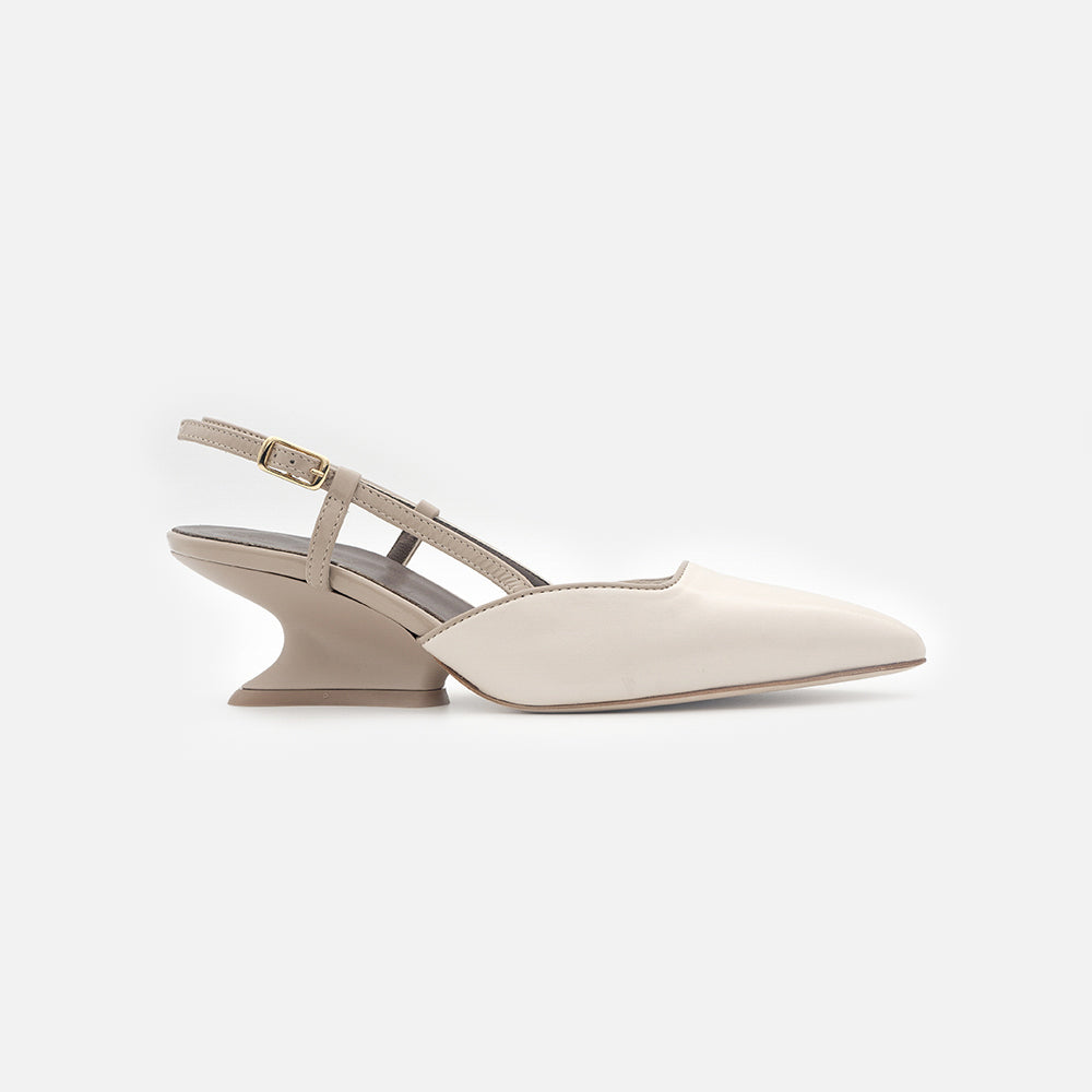 '- ["Artigianato","Donna","Eva Picci","Scarpe","Slingback","Tacco"] - Slingback Da Donna Eva Picci 1718 Slingback Tacco Lux Vaniglia Taupe - Lupis SRL
