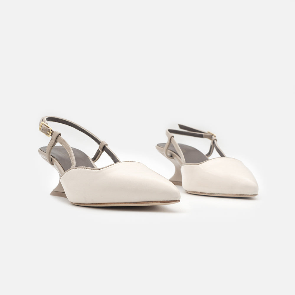 '- ["Artigianato","Donna","Eva Picci","Scarpe","Slingback","Tacco"] - Slingback Da Donna Eva Picci 1718 Slingback Tacco Lux Vaniglia Taupe - Lupis SRL