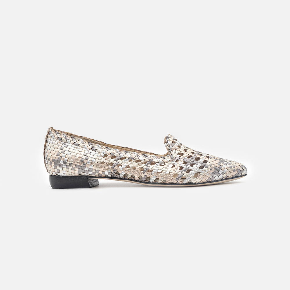 '- ["Accollata","Artigianato","Donna","Eva Picci","Scarpe"] - Accollata Da Donna Eva Picci 19511 Woven Multimetal Nero - Lupis SRL