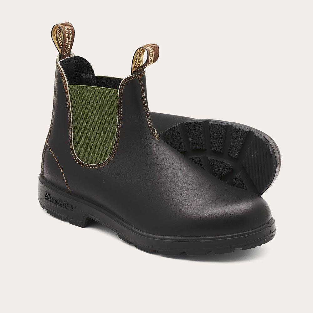 '- ["Blundstone","Scarpe","Stivaletti","Uomo"] - Blundstone 519 Coloured Elastic Sided Boot Brown Olive - Lupis SRL