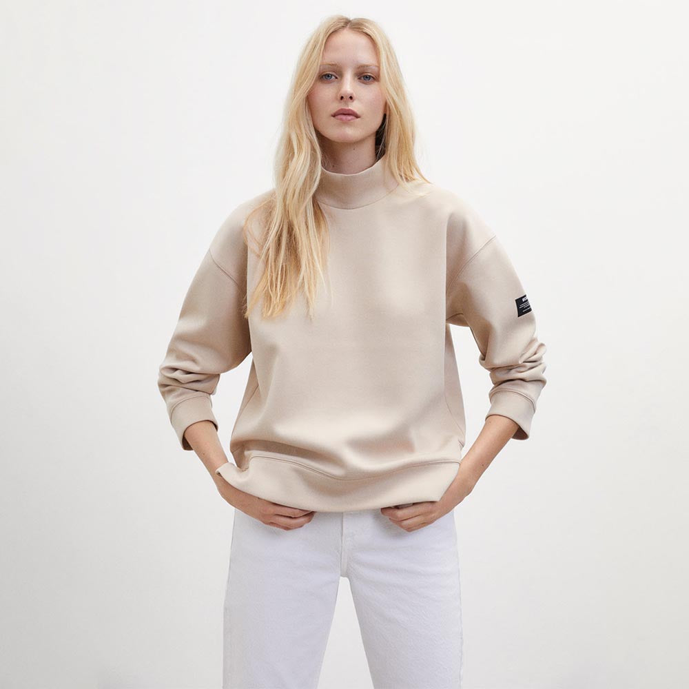 '- ["Abbigliamento","Donna","Ecoalf","Felpe","Ultima Taglia"] - Ecoalf Atenasalf Sweatshirt Woman Taupe - Lupis SRL