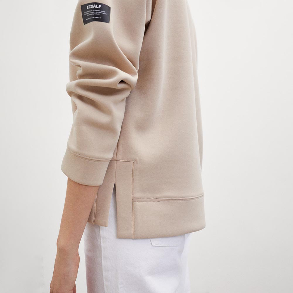 '- ["Abbigliamento","Donna","Ecoalf","Felpe","Ultima Taglia"] - Ecoalf Atenasalf Sweatshirt Woman Taupe - Lupis SRL