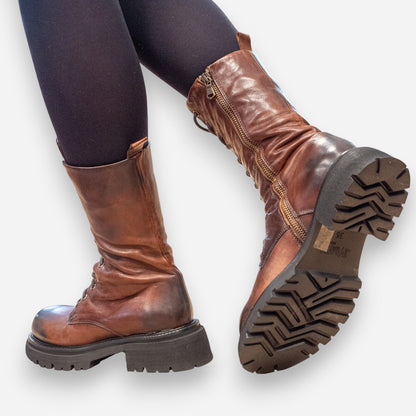 Anfibi Donna JP/DAVID Papua Pelle Cuoio Scuro 7636/4