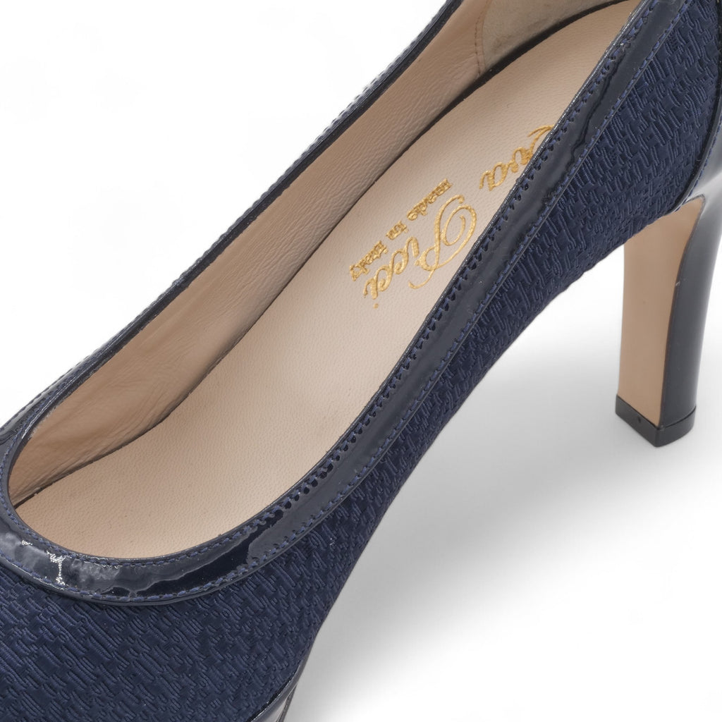  - ["Artigianato","Donna","D\u00e9collet\u00e9","Eva Picci","Scarpe","Tacco"] - Aperta in Punta Donna Eva Picci 21336 Tessuto Blu - Lupis SRL