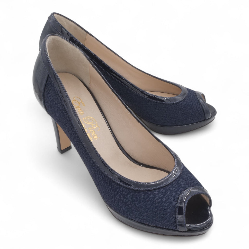  - ["Artigianato","Donna","D\u00e9collet\u00e9","Eva Picci","Scarpe","Tacco"] - Aperta in Punta Donna Eva Picci 21336 Tessuto Blu - Lupis SRL