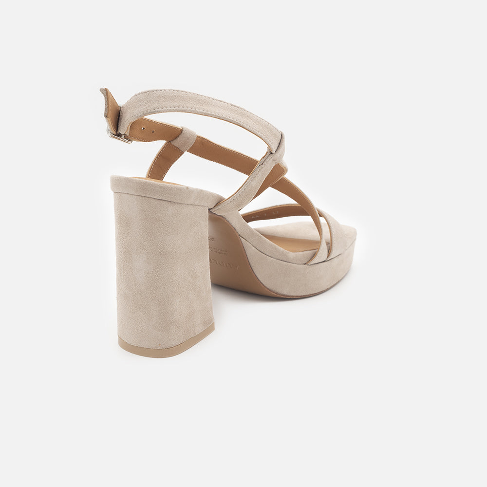 '- ["Audley","Donna","Sandali Eleganti","Scarpe","Tacco"] - Audley 22298 Beige Sandalo - Lupis SRL