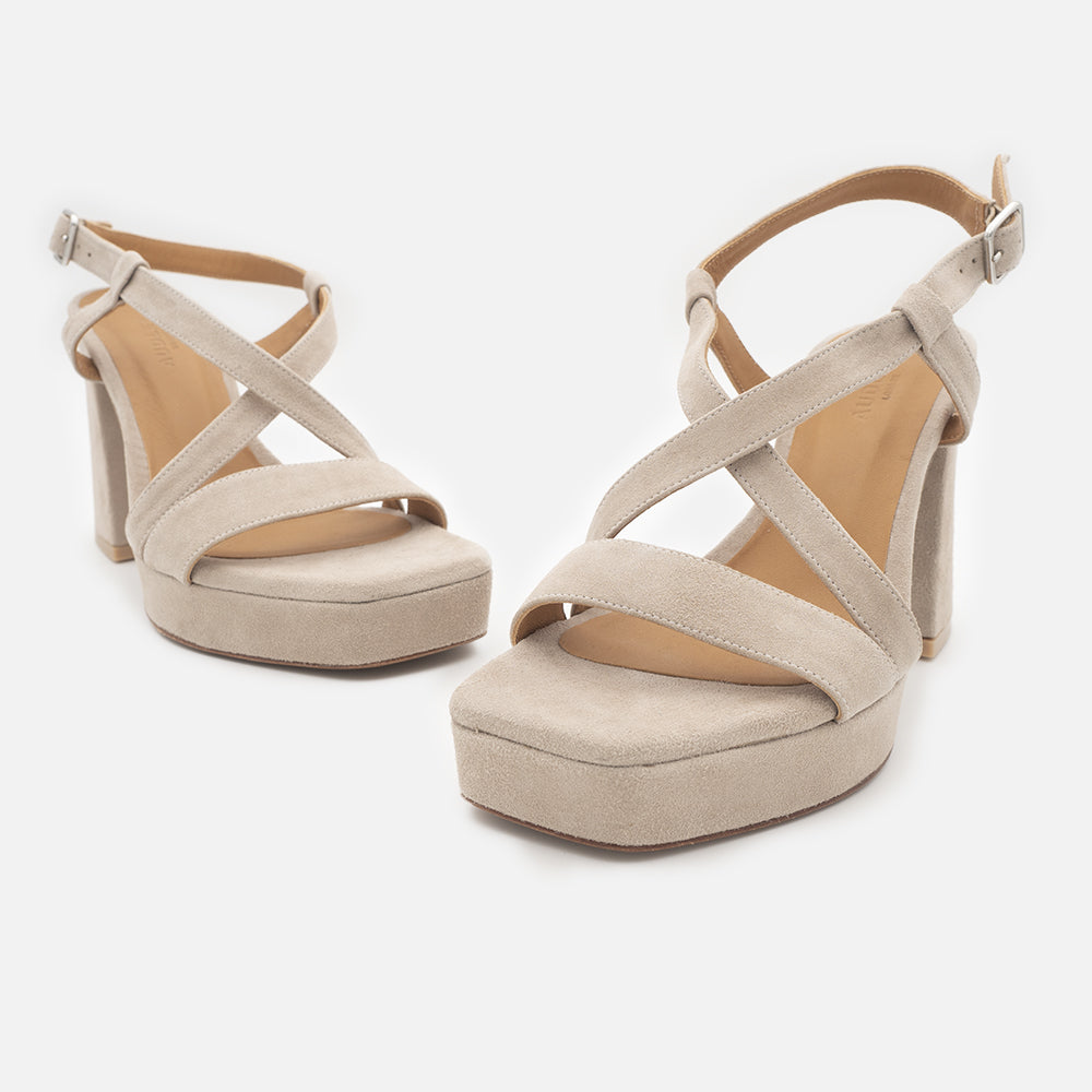 '- ["Audley","Donna","Sandali Eleganti","Scarpe","Tacco"] - Audley 22298 Beige Sandalo - Lupis SRL