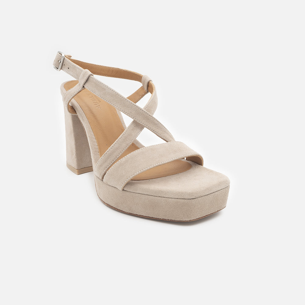 '- ["Audley","Donna","Sandali Eleganti","Scarpe","Tacco"] - Audley 22298 Beige Sandalo - Lupis SRL
