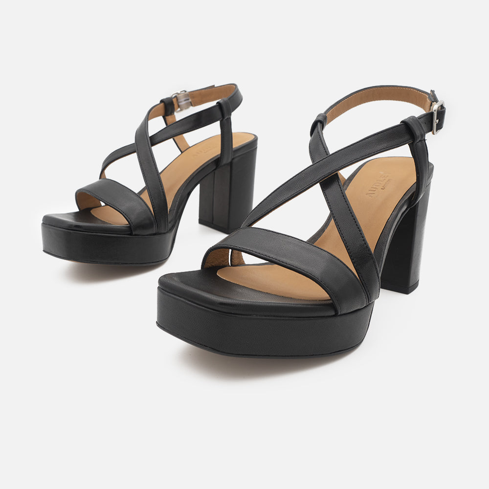 '- ["Audley","Donna","Sandali Eleganti","Scarpe","Tacco"] - Audley 22298 Nero Sandalo - Lupis SRL