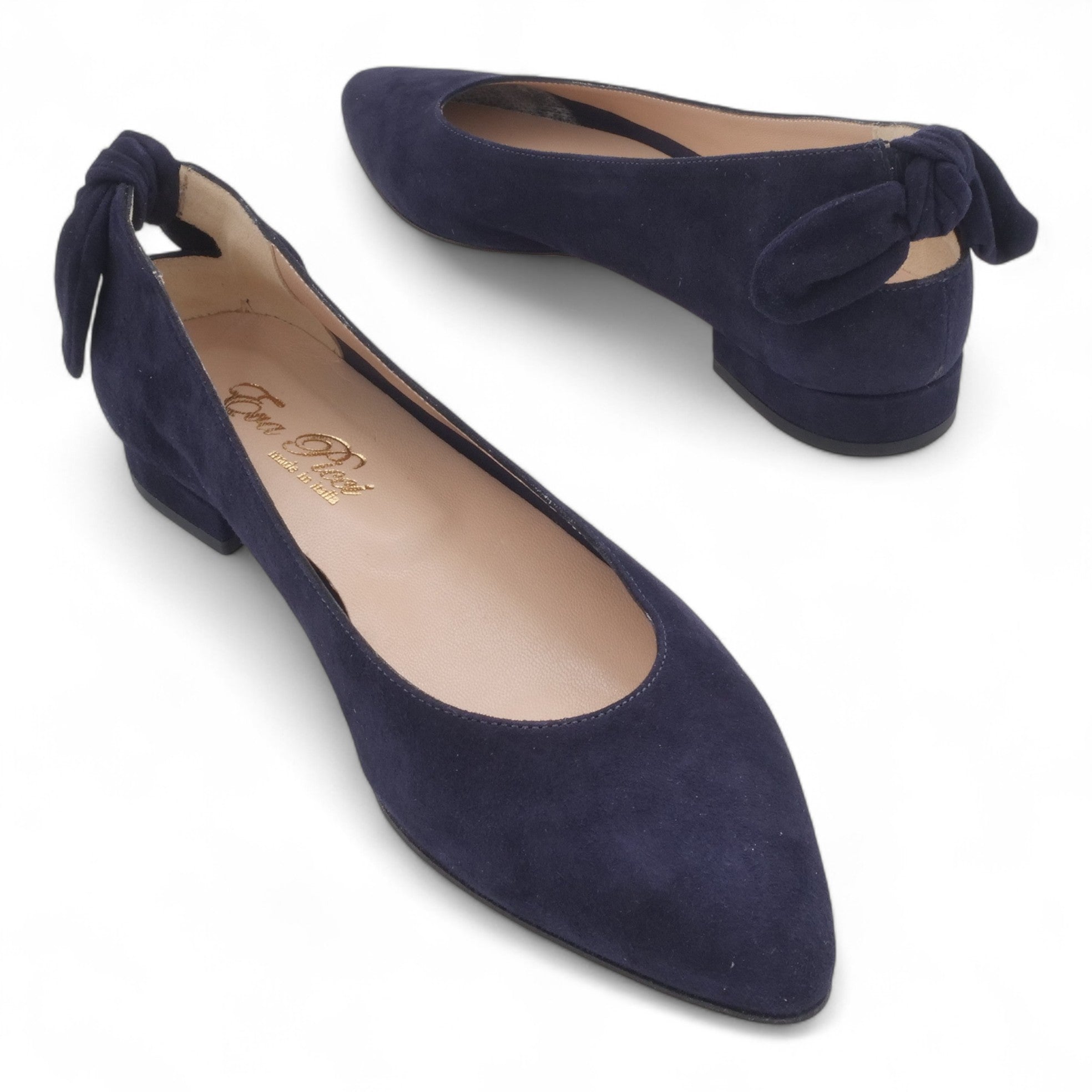  - ["Artigianato","Ballerine","Donna","D\u00e9collet\u00e9","Eva Picci","Scarpe"] - Ballerine Da Donna Eva Picci 1169 Ballerina Camoscio Blu - Lupis SRL
