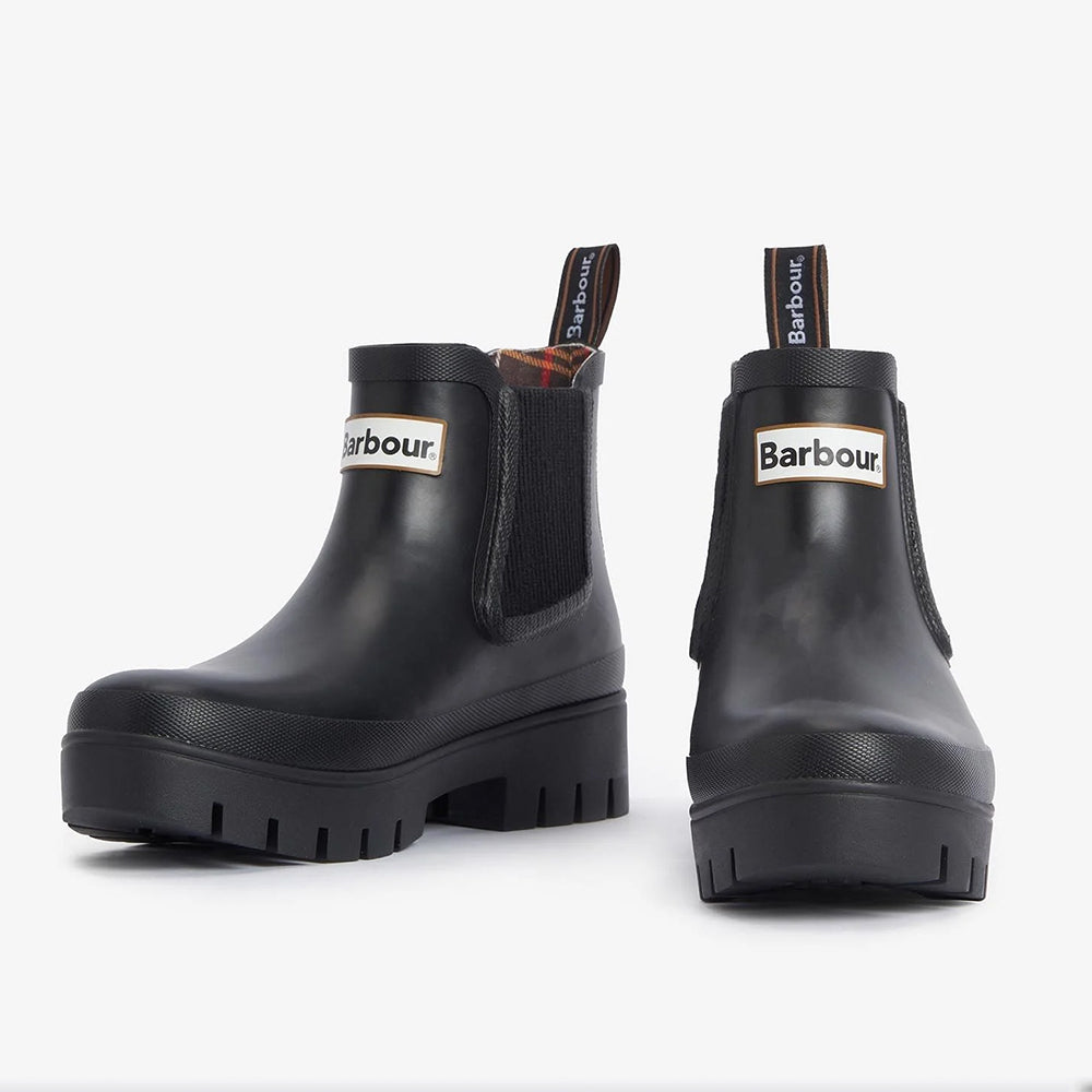  - ["Barbour Rubber","Donna","Nuovo","Scarpe","Stivaletti","Ultima Taglia"] - Barbour Rubber Halton Chelsea Welly Fw24 Wellington Black - Lupis SRL
