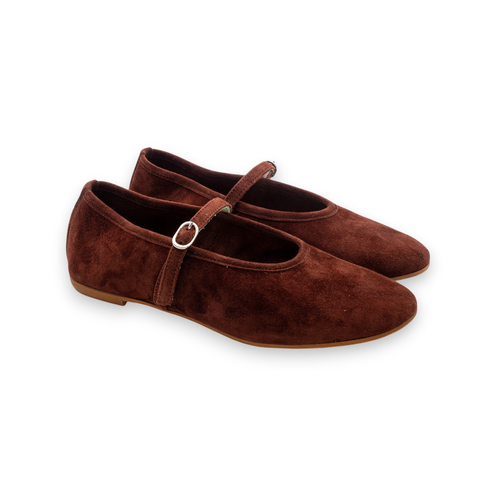 Belle Vie Ballerina con Cinturino Donna Via Sole 2 Camoscio Chocolat 3.666-7