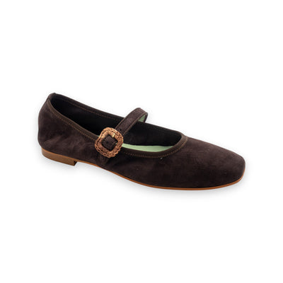 Belle Vie Riemenschuhe Damen Via Umbria 16 Wildleder Dunkelbraun 3.666-3