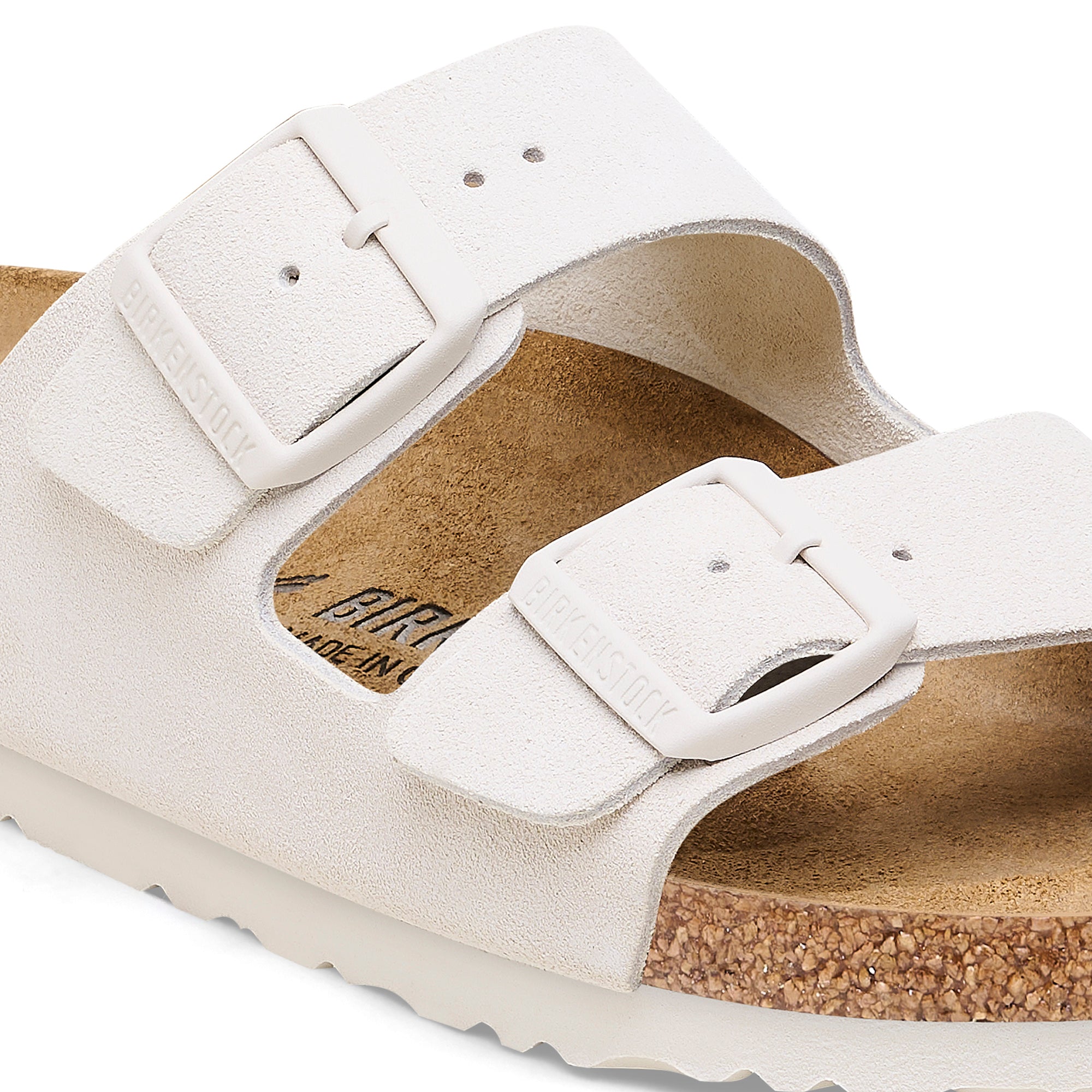  - ["Birkenstock","Ciabatte","Donna","Scarpe"] - Birkenstock Arizona Antique White Suede Leather - Lupis SRL