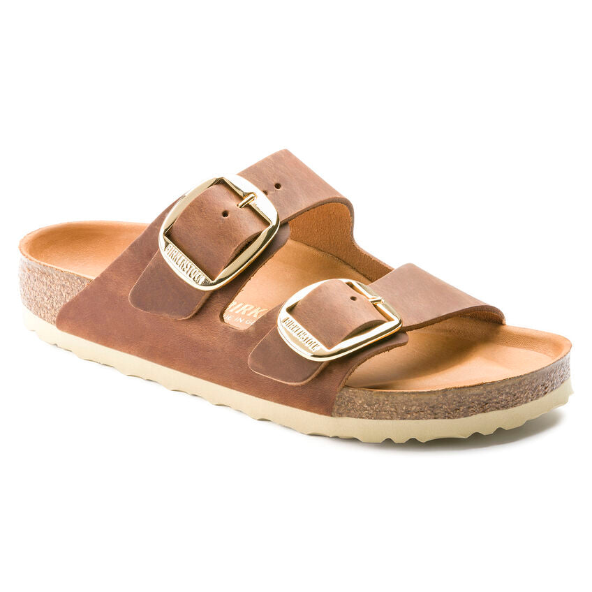 Birkenstock - Birkenstock, Ciabatte, Donna, Nuovo - Birkenstock Arizona Big Buckle Cognac Oiled Leather - Lupis SRL