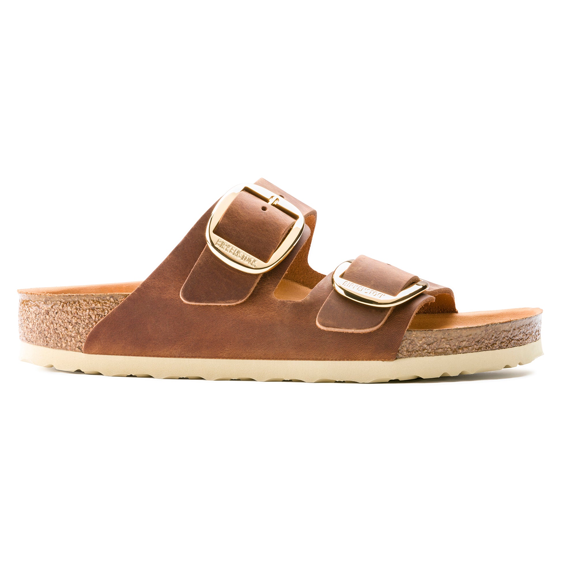 Birkenstock - Birkenstock, Ciabatte, Donna, Nuovo - Birkenstock Arizona Big Buckle Cognac Oiled Leather - Lupis SRL