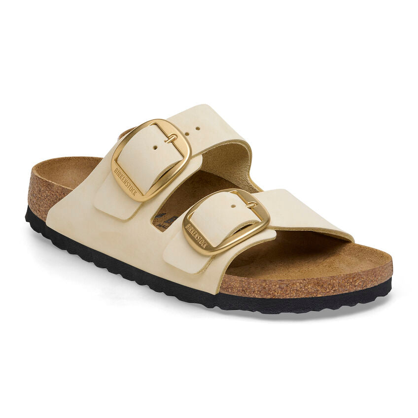  - ["Birkenstock","Ciabatte","Donna","Scarpe"] - Birkenstock Arizona Big Buckle Ecru Nubuck Leather - Lupis SRL
