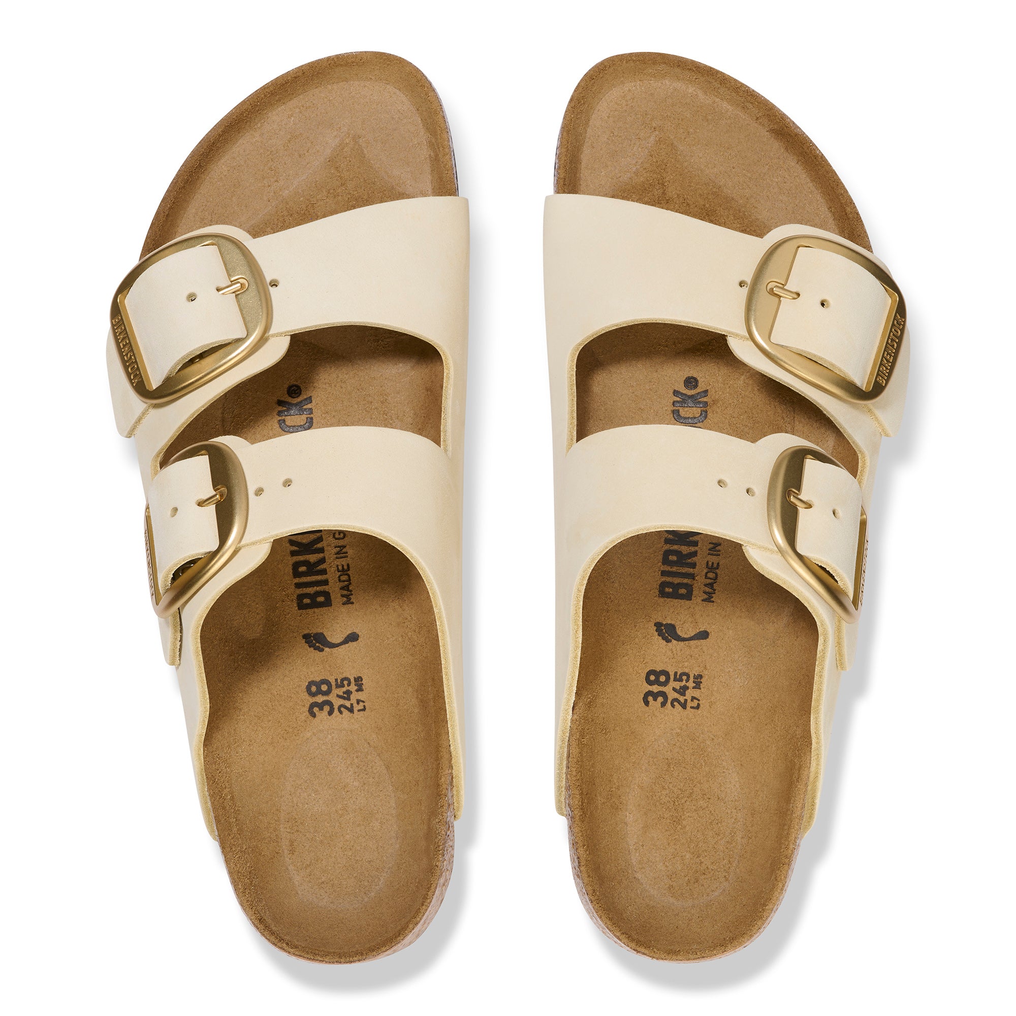  - ["Birkenstock","Ciabatte","Donna","Scarpe"] - Birkenstock Arizona Big Buckle Ecru Nubuck Leather - Lupis SRL