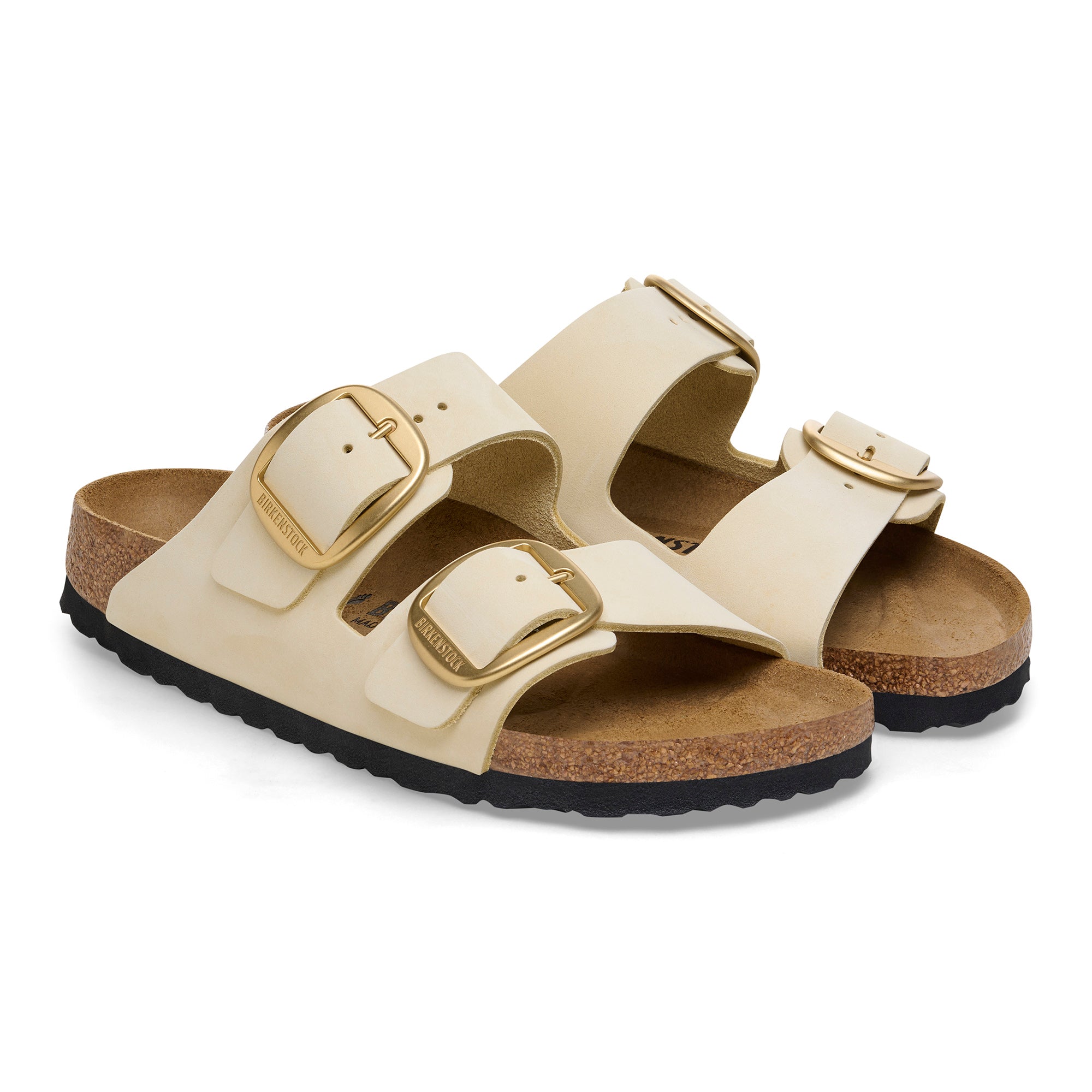  - ["Birkenstock","Ciabatte","Donna","Scarpe"] - Birkenstock Arizona Big Buckle Ecru Nubuck Leather - Lupis SRL