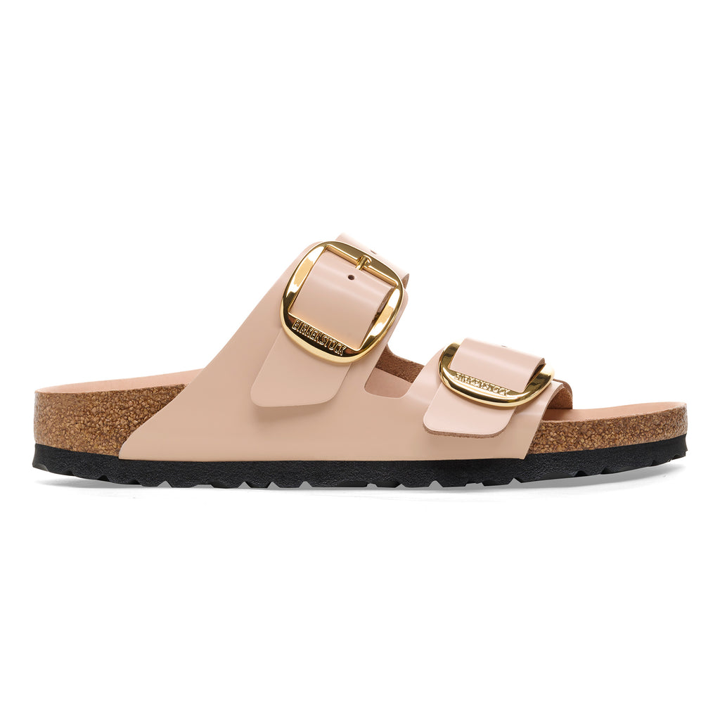  - ["Birkenstock","Ciabatte","Donna","Scarpe"] - Birkenstock Arizona Big Buckle Shine New Beige Natural Leather - Lupis SRL