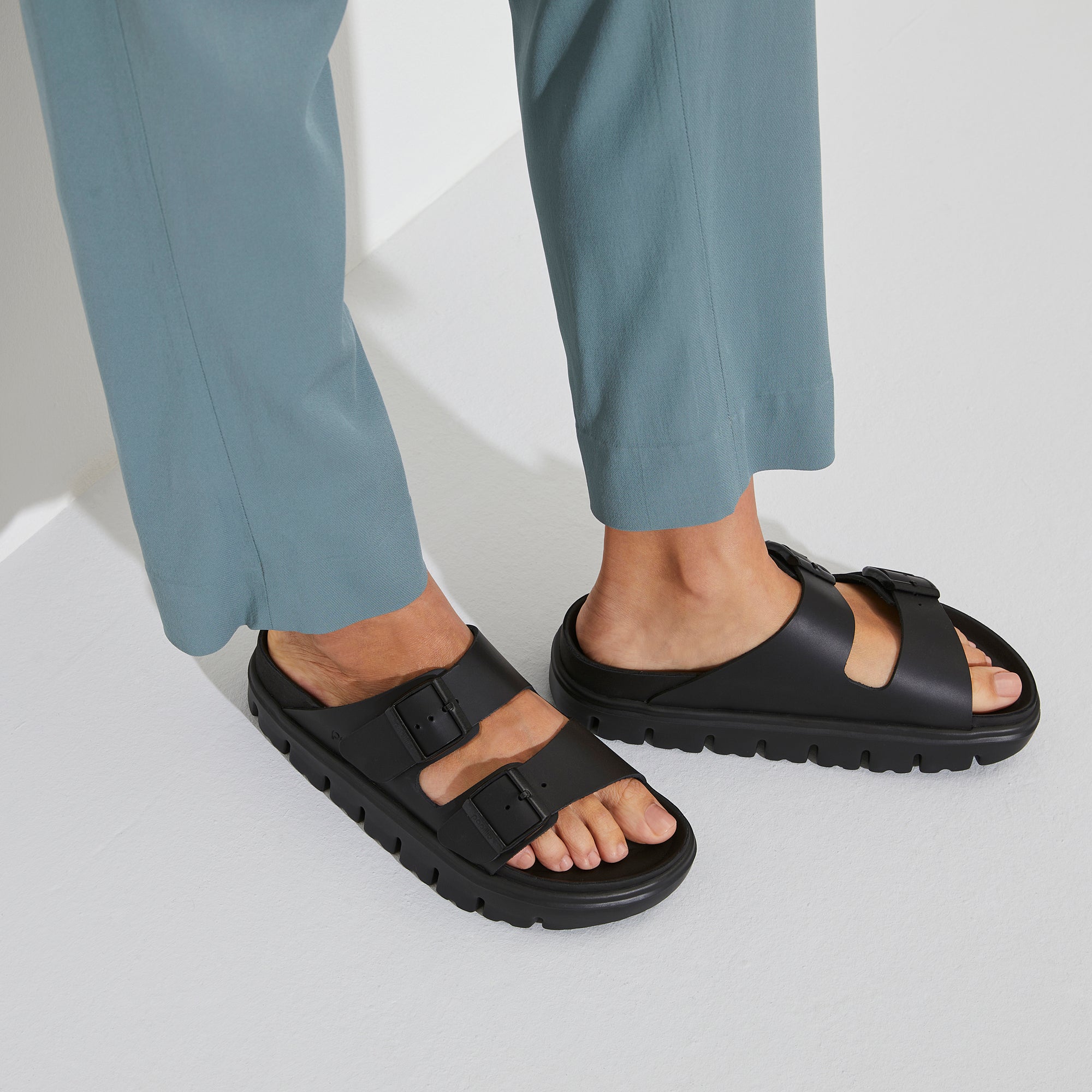 '- ["Birkenstock","Ciabatte","Donna","PE25","Scarpe"] - Birkenstock Arizona Chunky Exquisite Black Natural Leather - Lupis SRL