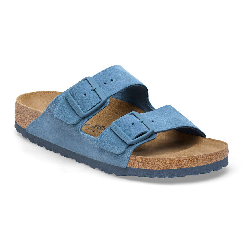 Birkenstock - Birkenstock, Ciabatte, Donna, Nuovo - Birkenstock Arizona Elemental Blue Suede Leather - Lupis SRL