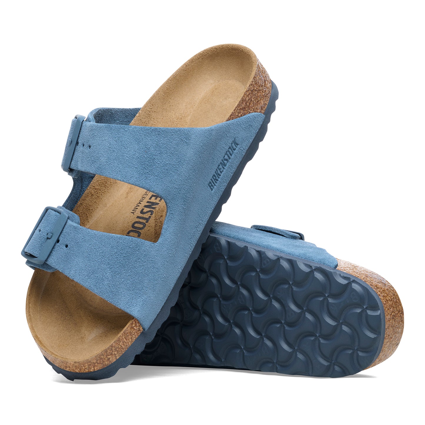 Birkenstock - Birkenstock, Ciabatte, Donna, Nuovo - Birkenstock Arizona Elemental Blue Suede Leather - Lupis SRL