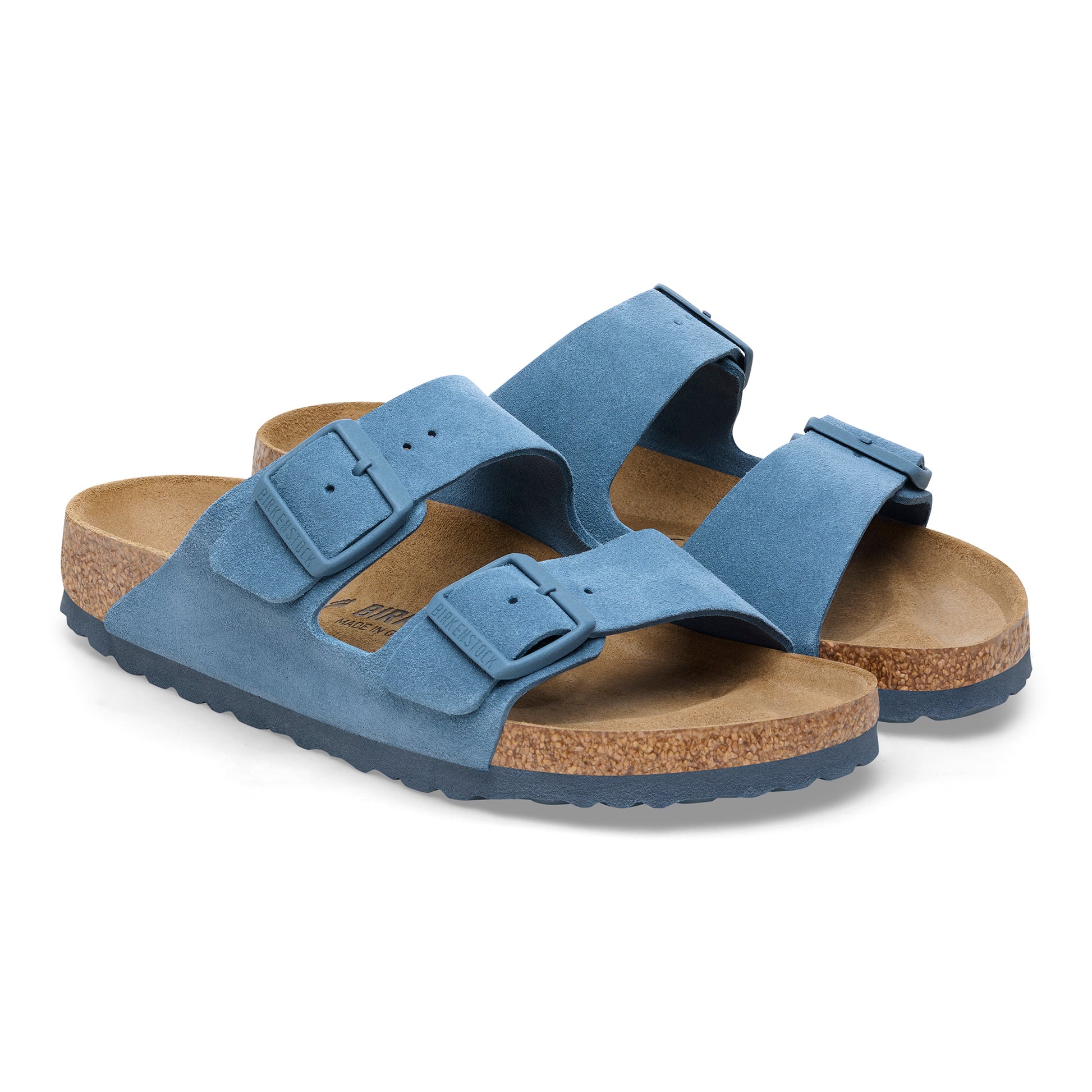 Birkenstock - Birkenstock, Ciabatte, Donna, Nuovo - Birkenstock Arizona Elemental Blue Suede Leather - Lupis SRL