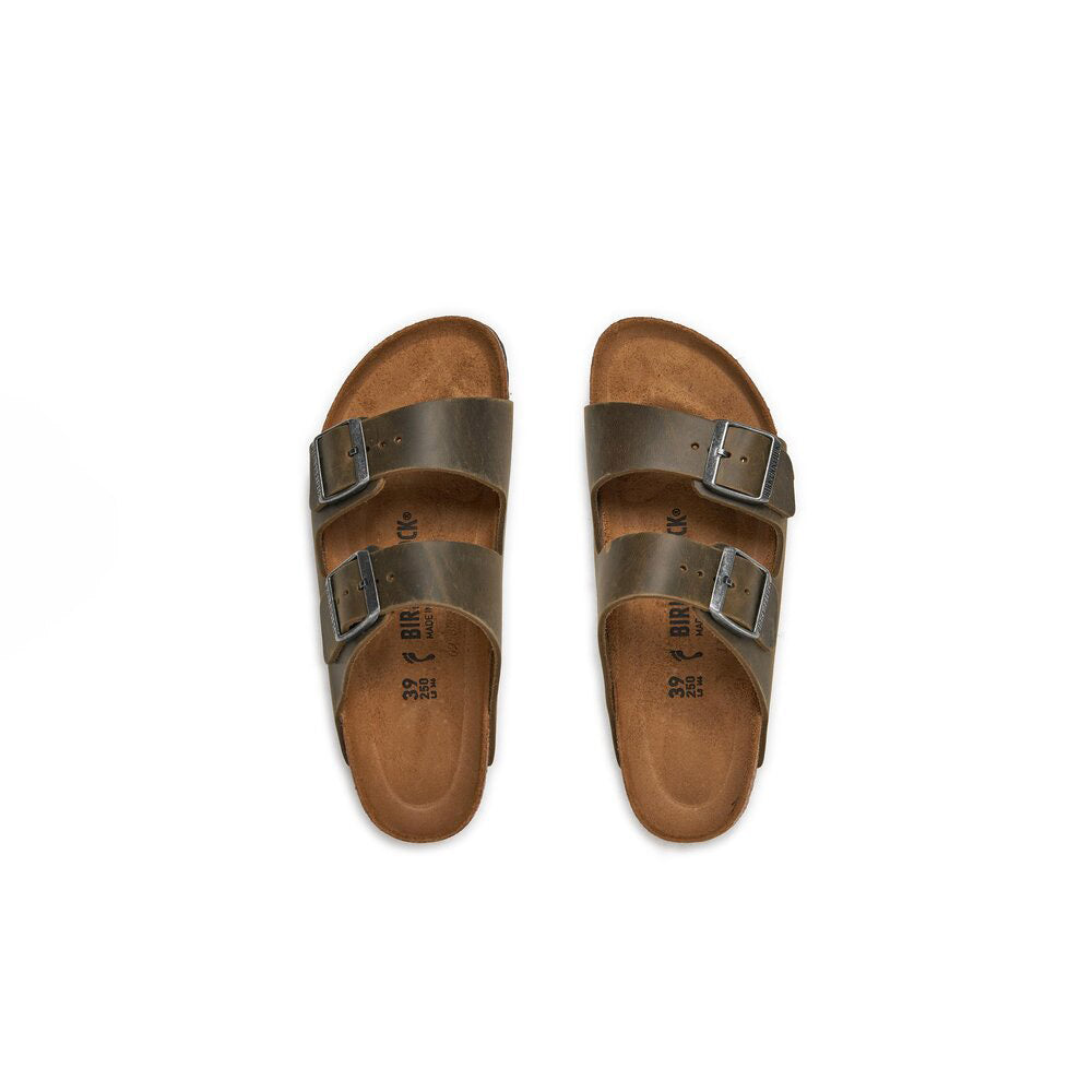  - ["Birkenstock","Ciabatte","Donna","Scarpe","Unisex","Uomo"] - Birkenstock Arizona Faded Khaki Oiled Leather - Lupis SRL