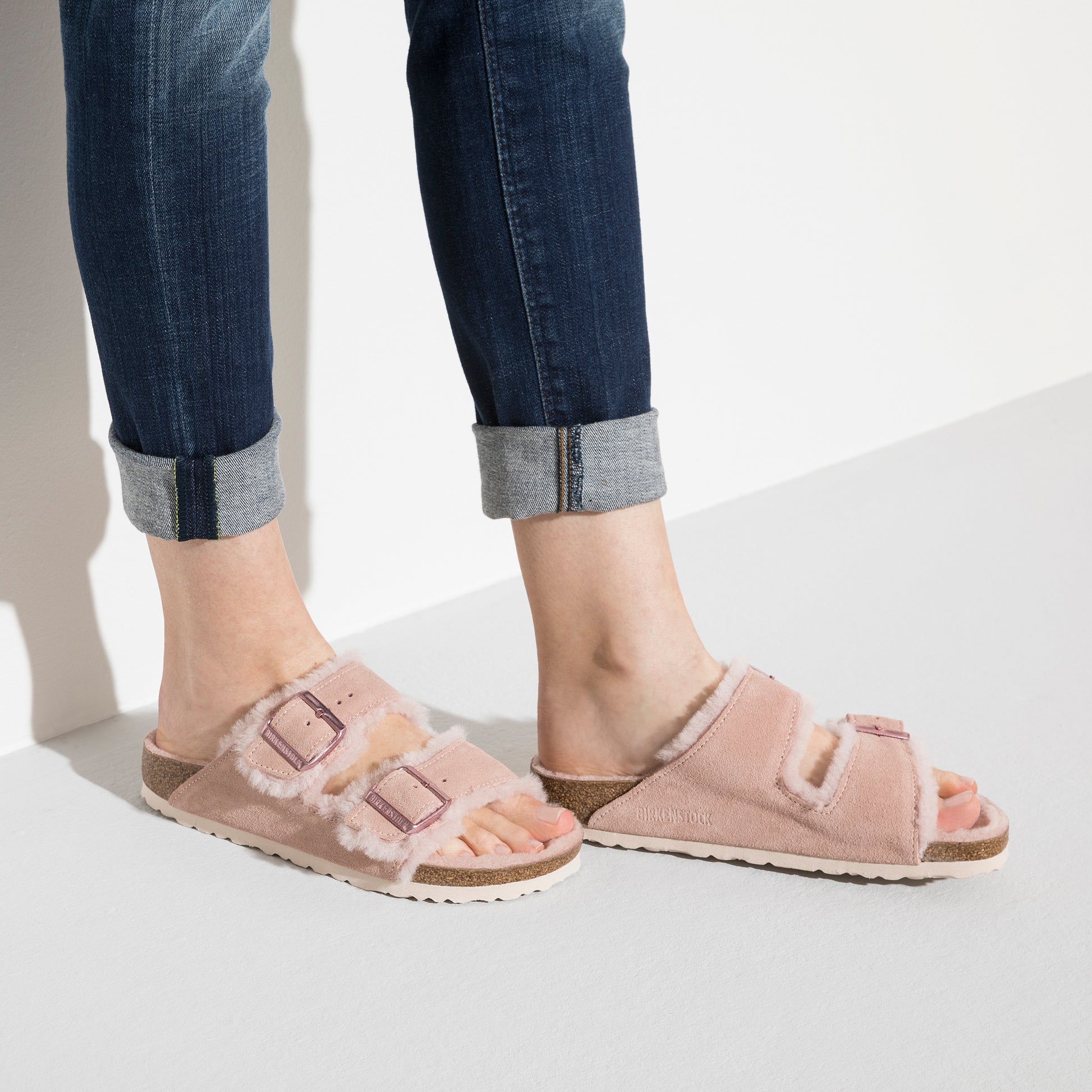 Birkenstock - Birkenstock, Ciabatte, Donna - Birkenstock Arizona Shearling Light Rose - Lupis SRL