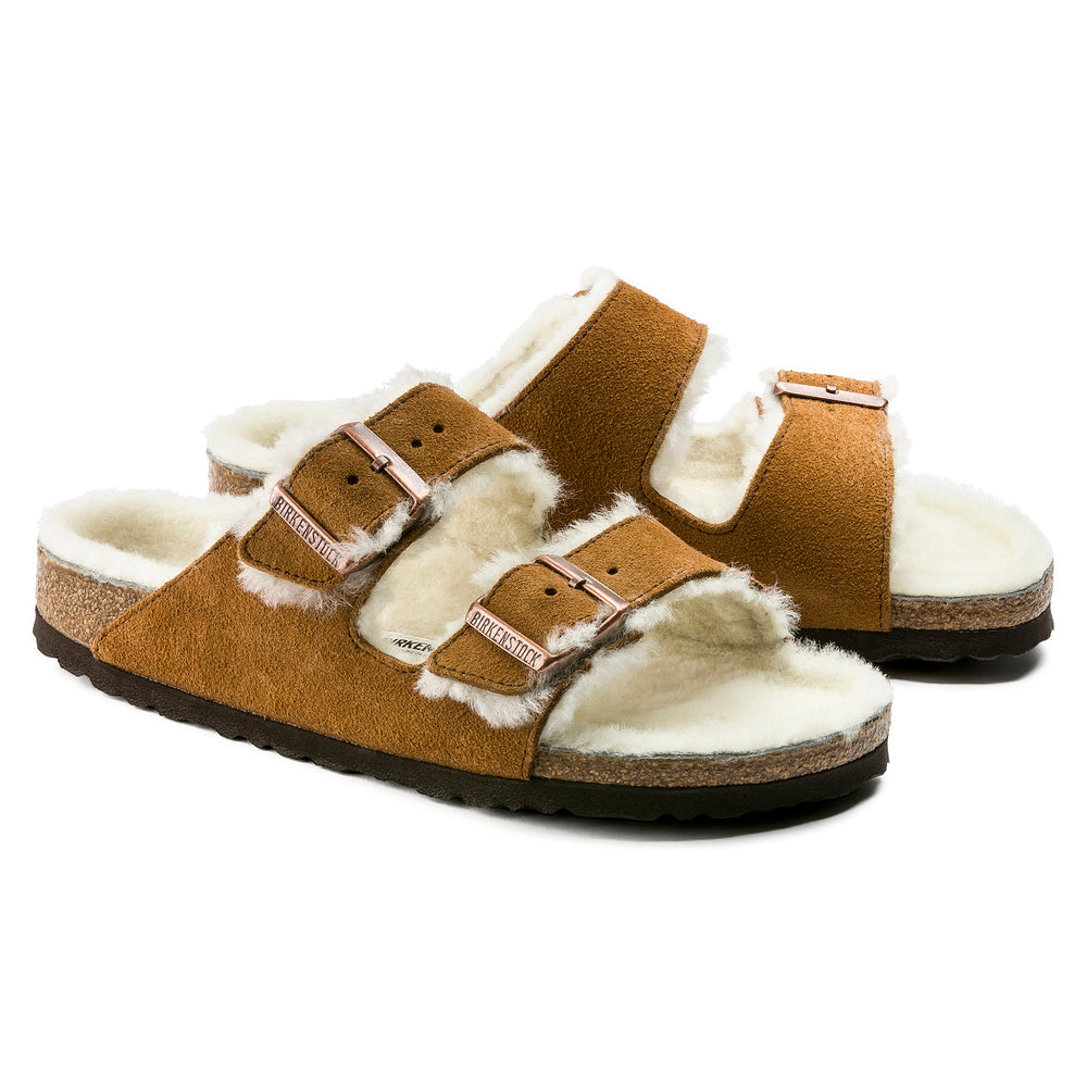 '- ["Birkenstock","Ciabatte","Donna","Scarpe"] - Birkenstock Arizona Shearling Mink Suede Leather - Lupis SRL