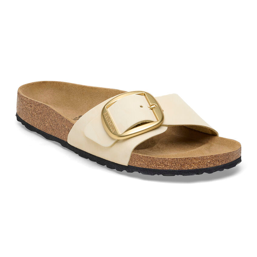  - ["Birkenstock","Ciabatte","Donna","Scarpe"] - Birkenstock Madrid Big Buckle Ecru Nubuck Leather - Lupis SRL